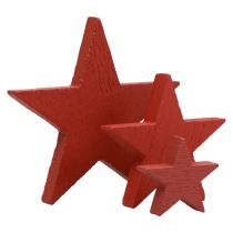 daiktų Medinių žvaigždučių puošmena išsklaidyta dekoracija kalėdinė raudona 3/5/7cm 29vnt