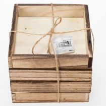 daiktų Medinis padėklas, kaimiško dizaino, puikiai tinkantis namų ar biuro dekoravimui, 15 cm, 4 dalys