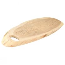 daiktų Medinis padėklas iš akacijos medienos su medžio briauna L36-45cm P15-21cm