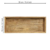 daiktų Medinis padėklas stačiakampis dekoratyvinis padėklas medis 39×15,5×4cm 2vnt