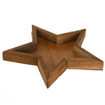 daiktų Medinio padėklo žvaigždės dekoravimas rudos spalvos Ø38/29/22cm 3 vnt