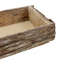 daiktų Medinis padėklas su medžio žieve dekoratyvinis padėklas natūralus 40×15×5cm 3vnt