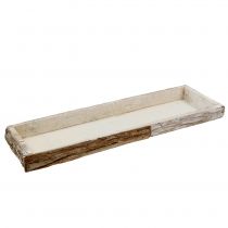 daiktų Medinis padėklas su žieve natūraliai balintas 59×20cm 2vnt
