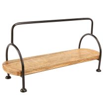daiktų Medinis padėklas ovalus pailgas dekoratyvinis padėklas su rankena 49×18×26cm