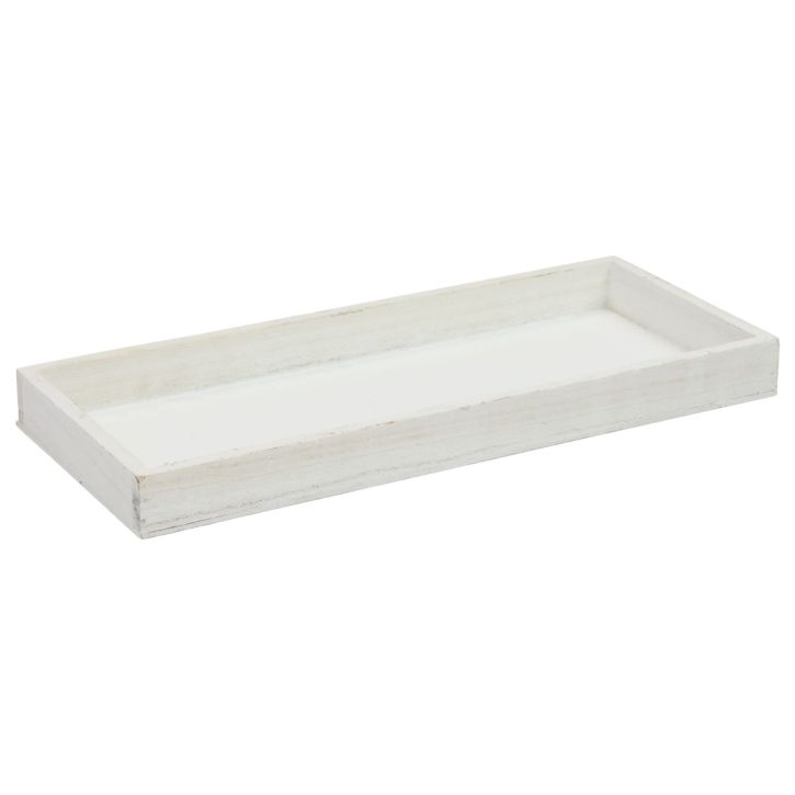 Medinis padėklas baltas dekoratyvinis padėklas skurdus prašmatnus medis 35×15×3cm