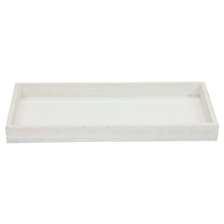 Medinis padėklas baltas dekoratyvinis padėklas skurdus prašmatnus medis 35×15×3cm