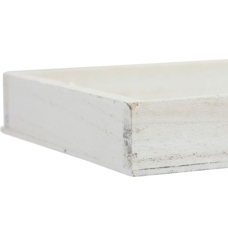 daiktų Medinis padėklas baltas dekoratyvinis padėklas skurdus prašmatnus medis 35×15×3cm