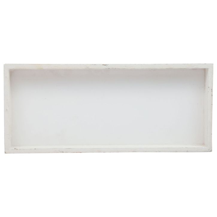 daiktų Medinis padėklas baltas dekoratyvinis padėklas skurdus prašmatnus medis 35×15×3cm