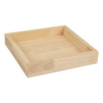 Medinis padėklas dekoratyvinis padėklas medinis kvadratinis natūralus 25×25×3,5 cm