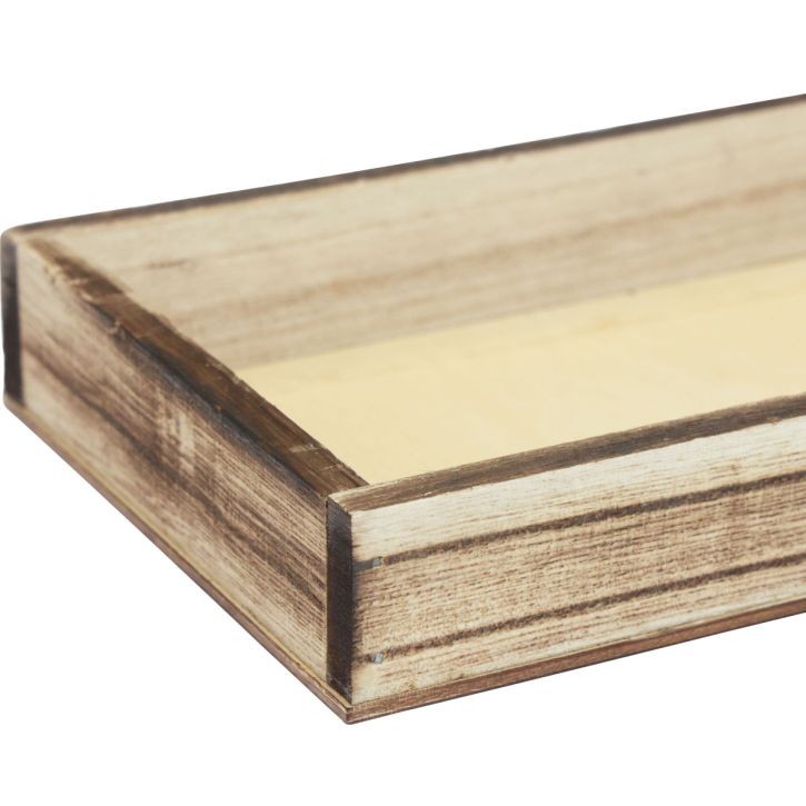 daiktų Liepsnotas medinis padėklas, dekoratyvinis padėklas, kaimiška stalo puošmena, 24 × 12 × 3 cm