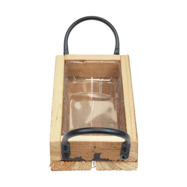 Medinis padėklas su rankenomis dekoratyvinis padėklas natūralios juodos spalvos 25×12,5×5 cm