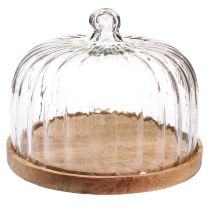 daiktų Medinė lėkštė su sūrio kupolu dekoratyvinė lėkštė mediena Ø29cm H22cm