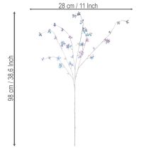 daiktų Dirbtinė gležna žydinti šakelė su vaivorykštiniais žiedais, 98 cm