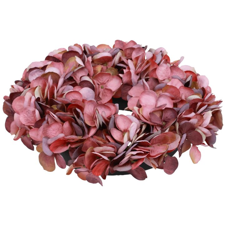 Dirbtinių gėlių dekoravimas hortenzijos vainikas dirbtinis senas rožinis Ø26cm
