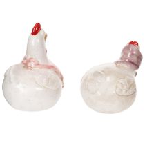 daiktų Keraminės vištienos figūrėlės svetainei, miela Velykų stalo puošmena namams, 11 cm, 2 vnt.