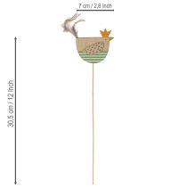daiktų Velykinio rašto vištienos iešmeliai pavasarinei dekoracijai, 7 cm, 12 vnt.
