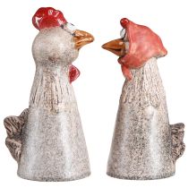 daiktų Keramikiniai dekoratyviniai viščiukai Velykų gaidys ir višta H20/22cm 2 vnt