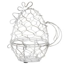 daiktų Vištienos formos vielinis krepšelis Velykiniams kiaušiniams. Žavus Velykų dekoracijų papildymas. 14 cm