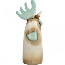 daiktų Keramikinis Gaidžio virtuvės apdaila Vištiena Šviesiai Mėlyna Ruda H23cm 2 Vnt