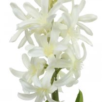 Dirbtinis hiacintas su svogūnėliu dirbtine gėle balta įklijuoti 29cm
