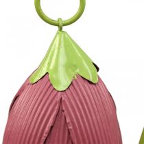 Sodo kuoliukai metalinės dekoratyvinės gėlės rožinė rožinė geltona L58cm 3vnt