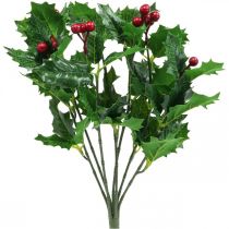 Kalėdų šakelė holly Ilex dirbtinės uogos 37cm
