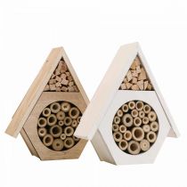 daiktų Insect Hotel Honeycomb Bee Hotel Wood White Natural H18,5cm 2vnt