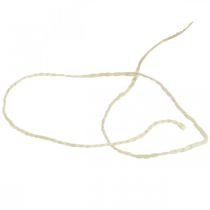 Džiuto virvelė balta, pasidaryk pats, natūralūs dekoratyviniai verpalai, dekoratyvinis virvelė Ø2mm L200m