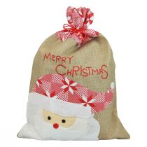 Džiuto maišelis, džiuto maišelis Kalėdinis, dovanų maišelis didelis 50×35cm
