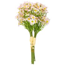 daiktų Dirbtinių ramunėlių puokštė ryškiai ir lengvai prižiūrimai namų puošmena, 28 cm, 3 vnt.