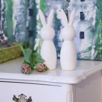 daiktų Paprasta triušio figūrėlė kaip dekoratyvinis elementas šiuolaikinėms pavasarinėms kompozicijoms, 22 cm, 2 dalys