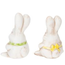 daiktų Velykinių zuikučių figūrėlės, rankomis tapytos keraminės dekoracijos, smagus dizainas velykinėms dekoracijoms, 11 cm, 4 dalys