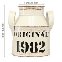 daiktų Metalinis dekoratyvinis ąsotis „Original 1982“ kreminės rūdžių spalvos, aukštis 13 cm, 2 vnt.