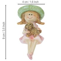 daiktų Lentynos prižiūrėtojas Besišypsanti mergina su šuniuku Ø4.5cm A9.5cm
