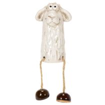 daiktų Keraminė avies figūrėlė, sėdinti avis, Velykoms ir dekoracijai ištisus metus, 18 cm, 3 dalys