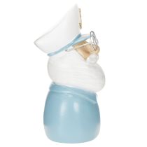 daiktų Kapitono figūrėlė, jūrinė dekoracija su akiniais ir skrybėle, 16 cm