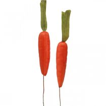 Deco morkos, Velykiniai papuošimai, morkos ant vielos, dirbtinės daržovės oranžinė, žalia H11cm 36p