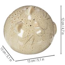 daiktų Keraminė katės dekoratyvinė figūrėlė, apvali, svetainei arba miegamajam, 13 cm, 2 dalys