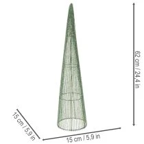 daiktų Metaliniai gėlių kūgiai, žali, gėlių kompozicijoms, 62 cm, 2 vnt.