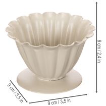 daiktų Dubuo, taurė, gėlės taurelė, kreminės spalvos dekoracija, 9 cm