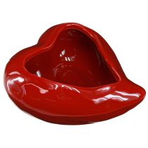 daiktų Keraminės dekoratyvinės širdelės raudonas dubuo blizgus 13×15×6,5cm 2 vnt