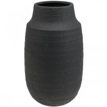 Keraminė vaza Juoda gėlių vaza Dekoratyvinės vazos Ø17cm H34cm