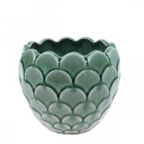 daiktų Keraminis gėlių vazonas Vintage Green Crackle Glaze Ø15cm H13cm