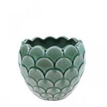 Keraminis vazonas Vintage Green Crackle Glaze Ø13cm H11cm