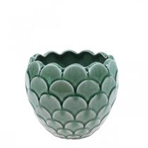 daiktų Keraminis vazonas Vintage Green Crackle Glaze Ø13cm H11cm