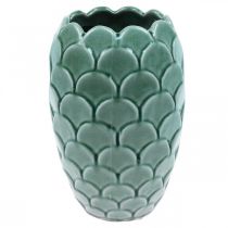 daiktų Keraminė gėlių vaza Vintage Green Crackle Glaze Ø15cm H22cm