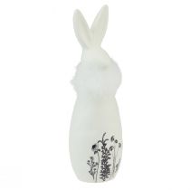 daiktų Keramikiniai zuikiai balti triušiukai dekoratyvinės plunksnos gėlės Ø6cm H20,5cm