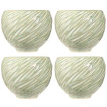 daiktų Keraminiai žalios spalvos spiralės dubenys Ø9cm H7cm 4vnt