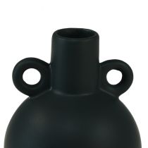 daiktų Keraminė vaza mini vaza juoda rankena keraminė Ø8,5cm H12cm
