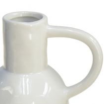 daiktų Keraminė vaza balta sausai dekoracijai vaza su rankena Ø9cm H21cm